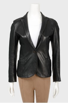 Leather fitted jacket