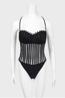 Swimsuit with a transparent insert