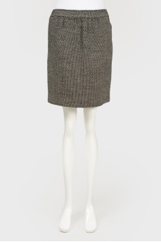 Melange straight skirt