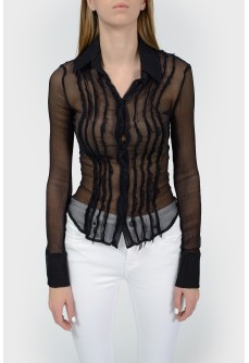 Translucent black blouse