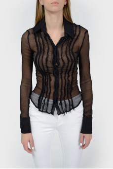 Translucent black blouse