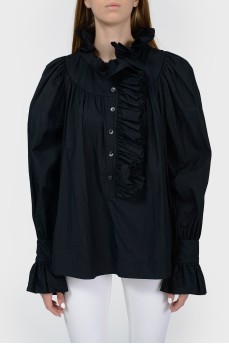 Black blouse with voluminous sleeves