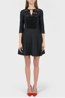 Knitted dress in small print