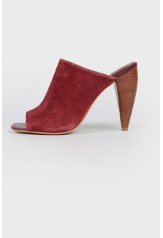 Suede mules with heels