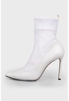 White stiletto heels