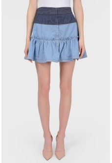 Denim skirt with a stake with tag