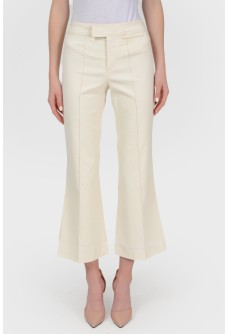 Shortened milk trousers with tag