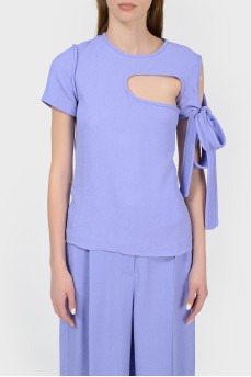 Asymmetric top blouse with tag