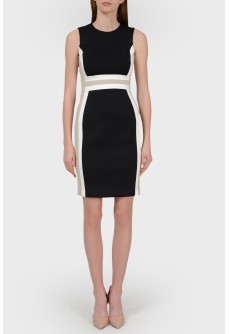 Colorblock sheath dress with tag
