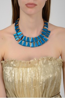 Necklace with turquoise trapezoidal stones with tag