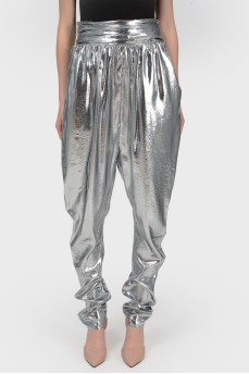 Silver trousers Galife with tag