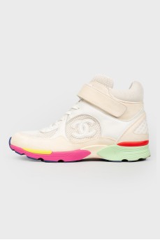 Soclear sneakers with colored soles