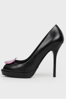 Peep toe stiletto heels