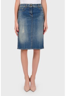 High -cut jeans skirt