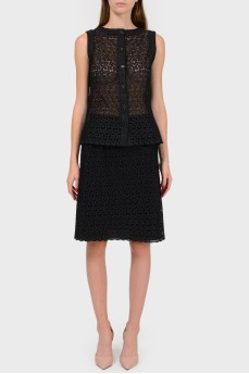 Lace black suit top with a skirt