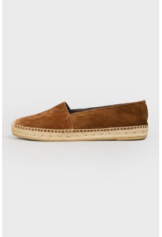 Espadrillas from suede with embroidery