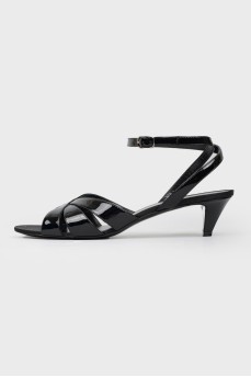 Black sandals with low heels