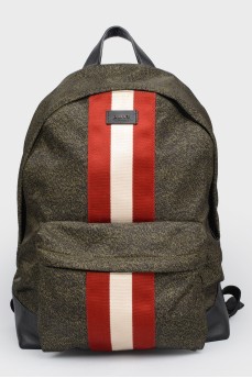 A backpack with a patch in front