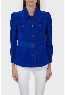 Bright blue blazer with cut-off waist