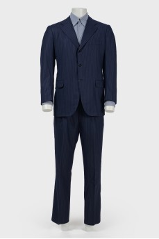 Men's suit with blue stripes