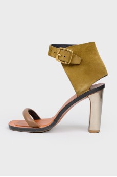 Sugot sandals on a metal high -heeled