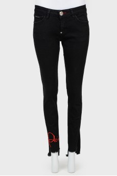 Skinny jeans with embroidery