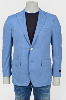 Blue jacket with tag