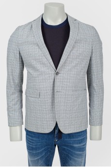 Gray-blue checked jacket