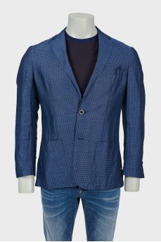 Men's jacket in small black check