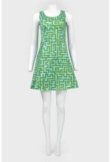 A-Siluet dress in an abstract print Labyrinth