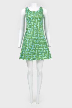 A-Siluet dress in an abstract print Labyrinth