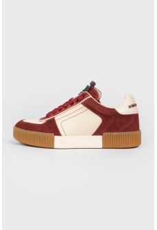 Leather sneakers and suede with tag