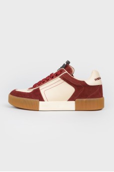 Leather sneakers and suede with tag