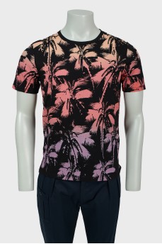 Men's T -shirt with palm trees with tag