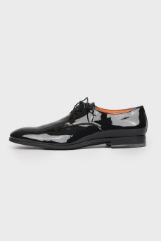 Shoes for men patent leather with laces
