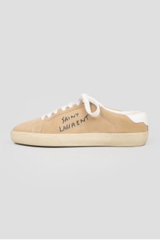 Suede sneakers with embroidery