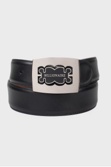 Male belt with a rectangular buckle