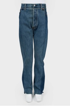 Asymmetric bottom jeans