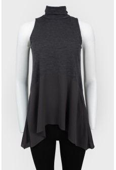 Sleeveless TOP with a high gate