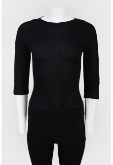 Vintage tight -fitting sweater with a sleeve 3/4