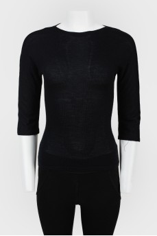 Vintage tight -fitting sweater with a sleeve 3/4