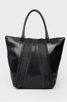 Bag black with eyelets