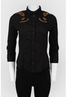 Vintage fitted shirt with sequins