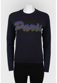 Shimmery slogan sweater