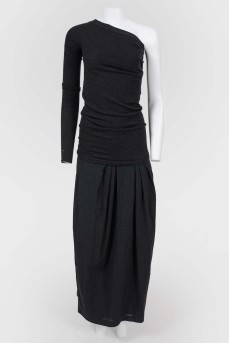 One-shoulder floor-length dress