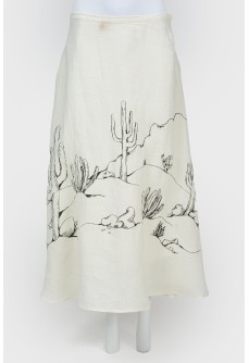 Long skirt with desert pattern