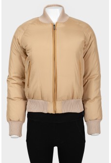 Insulated bomber jacket with zipper