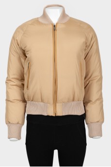 Insulated bomber jacket with zipper