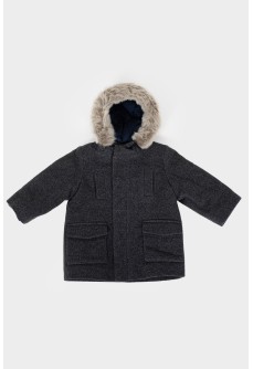 Jacket for children with a hood with fur