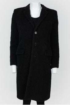Single-breasted coat with turn-down collar